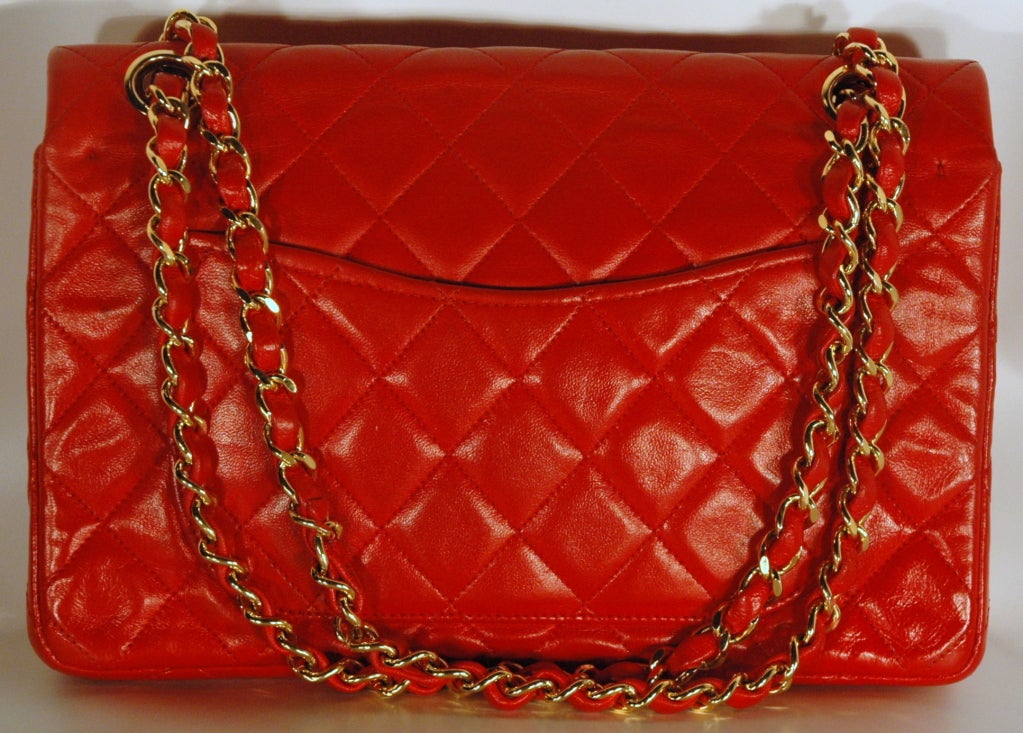 Vintage Chanel 2.55 Red Handbag Gold Hardware Perfect CLEAN 2