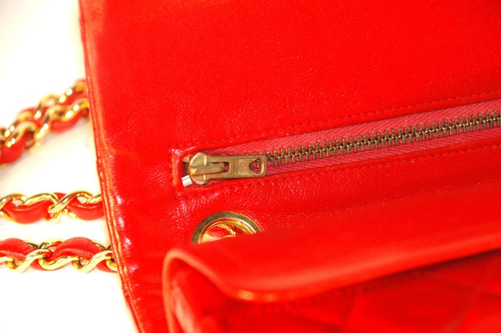 Vintage Chanel 2.55 Red Handbag Gold Hardware Perfect CLEAN 3