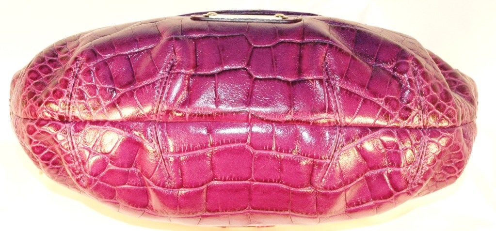 New Versace Purple Croc Embossed Leather 2008 Handbag 1
