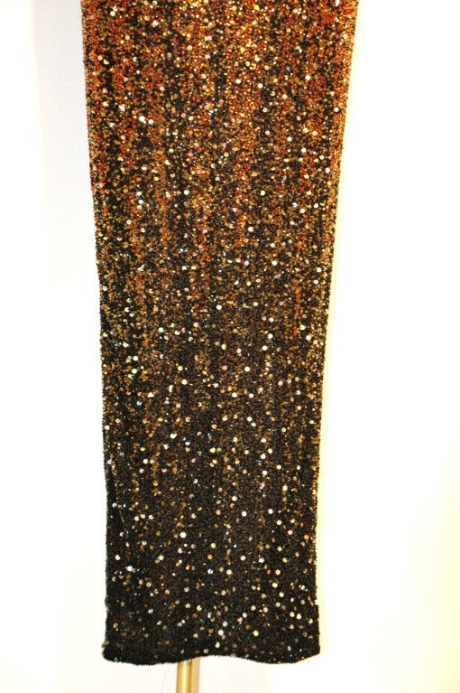 Vintage Naeem Kahn cut out Long Ombre Beaded Gown 4