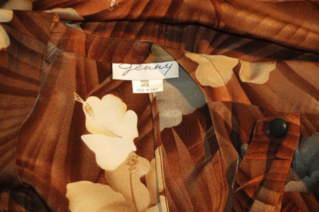 Women's Vintage 1970s Gianni Versace Design for Genny Silk Drape Blouse Rare For Sale