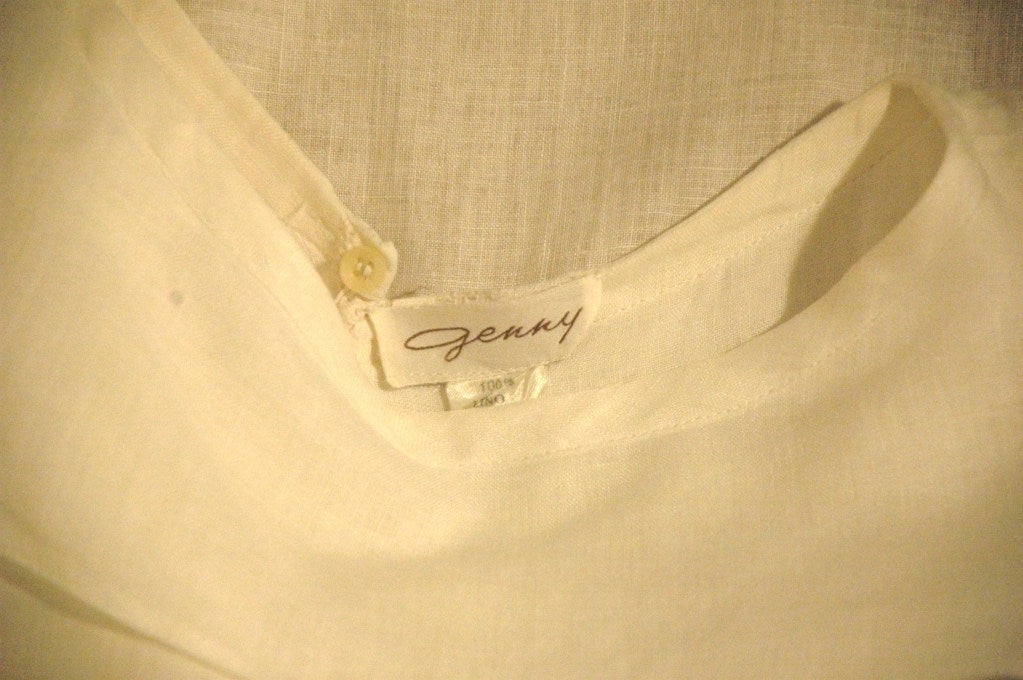 Women's Vintage 1970s Genny by Gianni Versace White Top Blouse For Sale