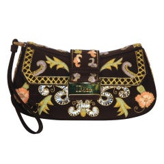 Christian Dior Limited Edition Numbered Embroidered Wristlet Evening Handbag