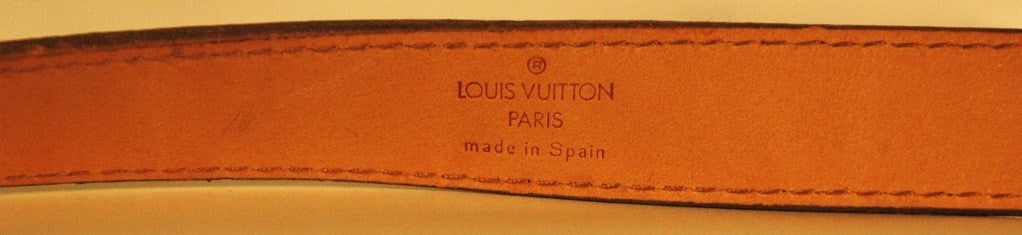 Women's 2007 Louis Vuitton Signature Gold Metallic Belt Buckle & Strap 32 - 36