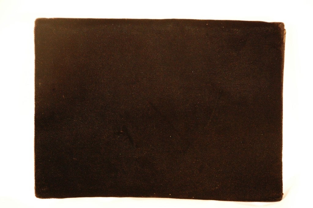 Vintage Yves Saint Laurent Black Velet Evening Clutch w Satin Bow Envelop