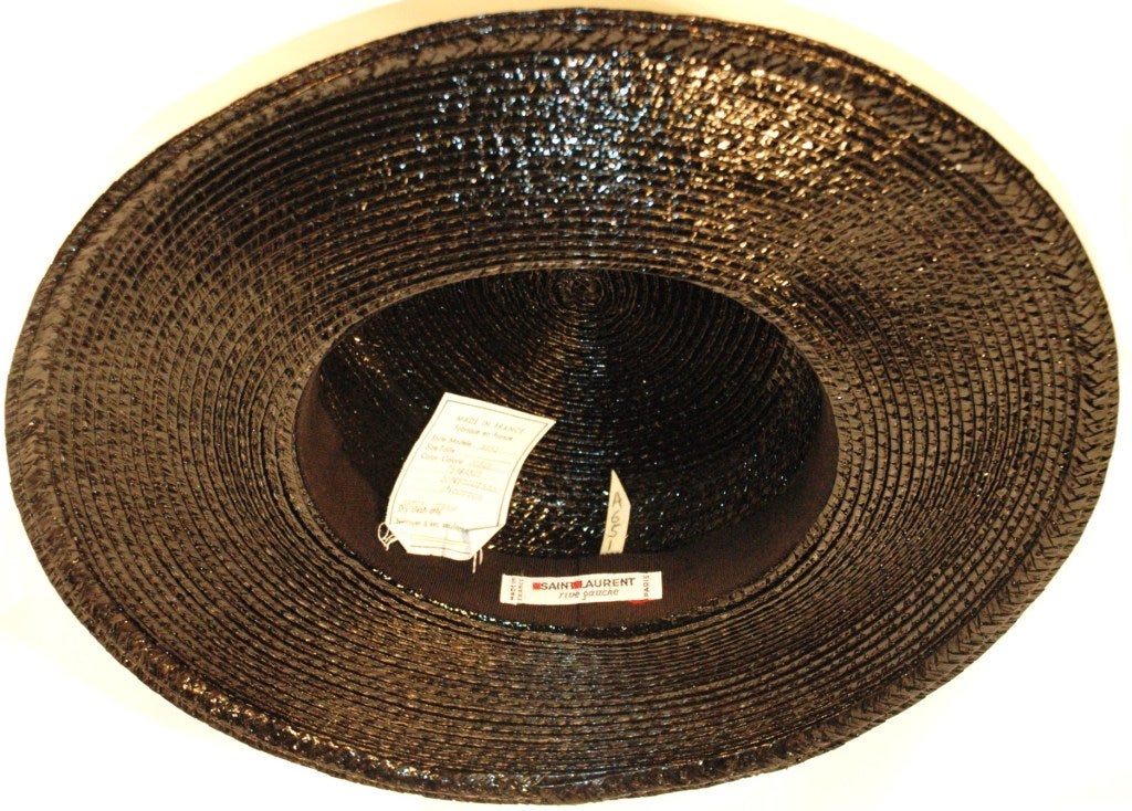 Vintage Yves Saint Laurent RIve Gauche Black Hat For Sale 1