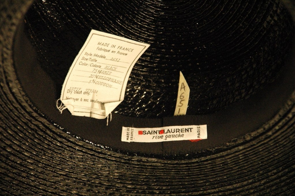 Vintage Yves Saint Laurent RIve Gauche Black Hat For Sale 2