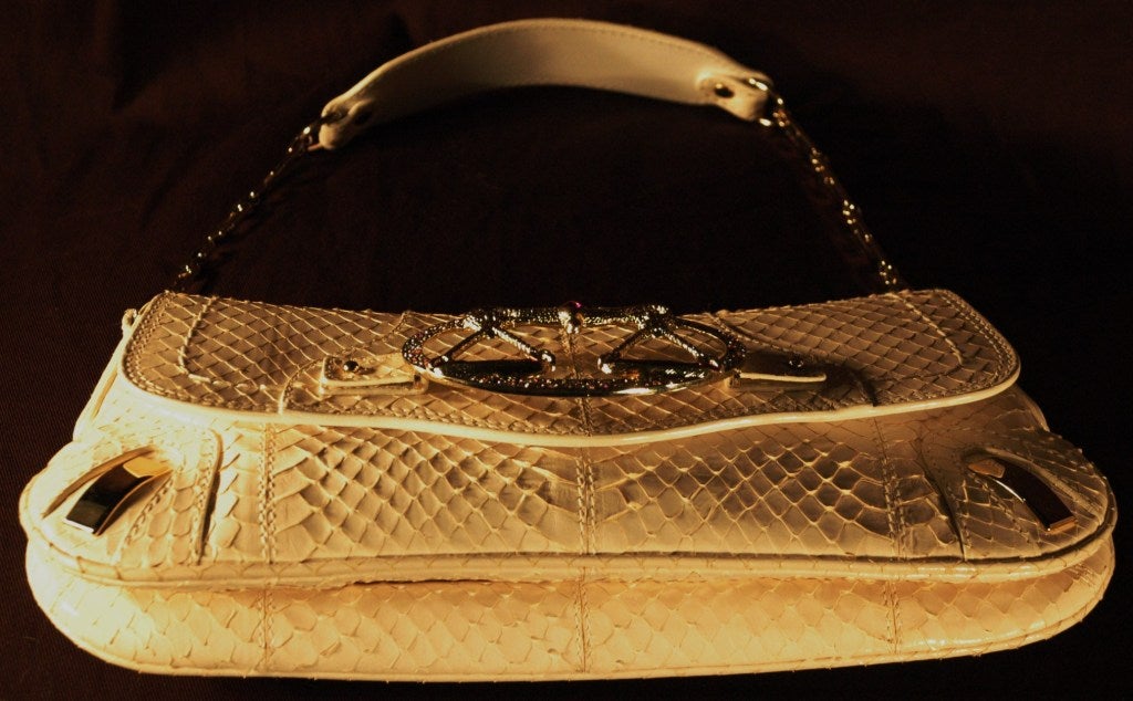 Dolce & Gabbana Zodiac Libra Collection Snakeskin Python Evening Handbag w Libra Crystal For Sale 3