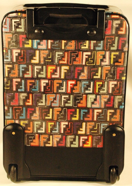 2010 Fendi Multi Color Zucca Rolling Luggage Travel Trolley For Sale 5