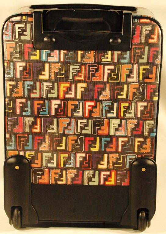 2010 Fendi Multi Color Zucca Rolling Luggage Travel Trolley in vendita 4