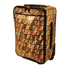 2010 Fendi Multi Color Zucca Rolling Luggage Travel Trolley