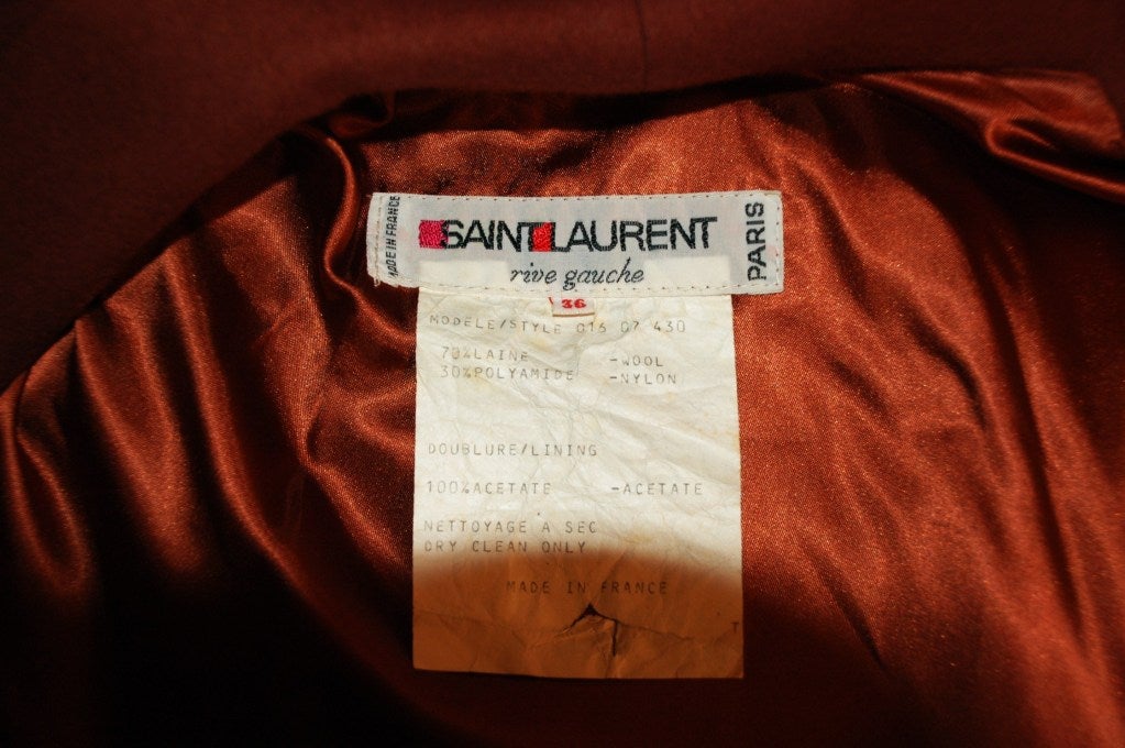 Vintage Yves Saint Laurent Rive Gauche Camel Wool Coat 3