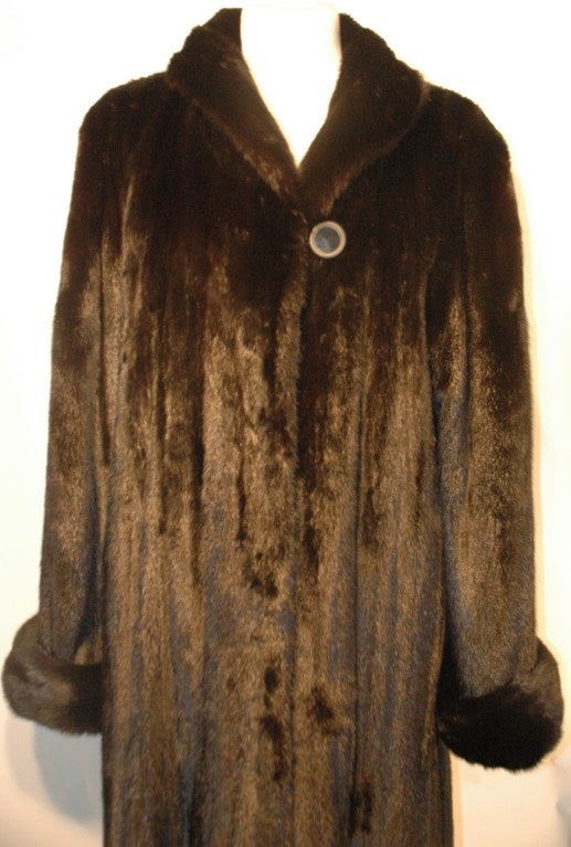 Maximilian Alta Moda for Bloomingdales Incredible Full Length Black Mink Coat In Excellent Condition For Sale In Lake Park, FL