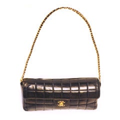 Chanel Black Leather Wristlet Clutch or Shoulder Handbag