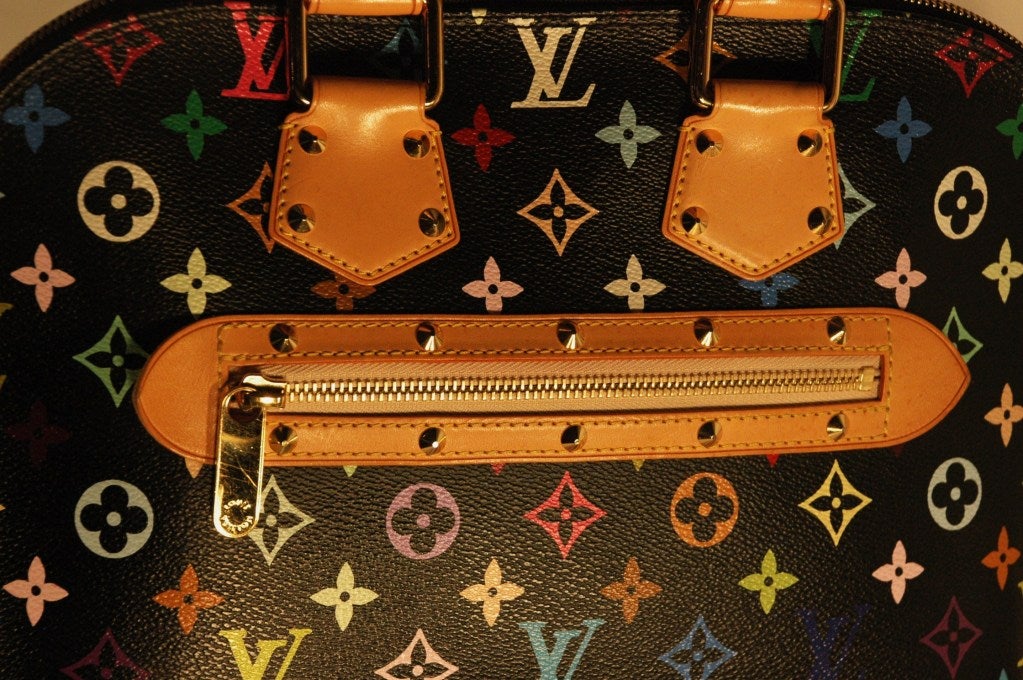 Women's Louis Vuitton Alma Murakami Black w Multi Color Handbag
