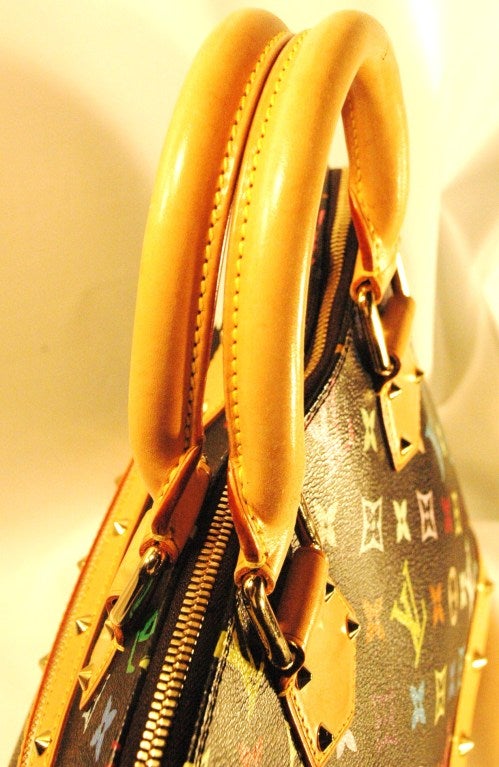Louis Vuitton Alma Murakami Black w Multi Color Handbag 3