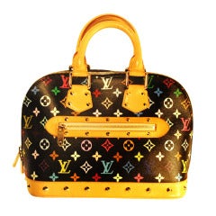 Louis Vuitton Alma Murakami Black w Multi Color Handbag