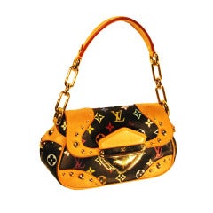 2007 Louis Vuitton Black Murakami Marilyn Multi Color Handbag