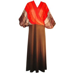 Retro Roberta Di Camerino Kimono Style Hostess Dress