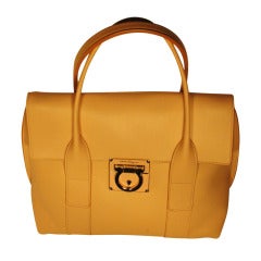 New Salvatore Ferragamo Sookie Lock Story Leather Satchel Handbag Tote
