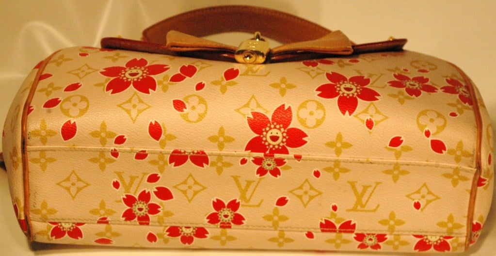 Orange Louis Vuitton 2003 Limited Murakami Pink Cherry Blossom Sac Retro Handbag For Sale