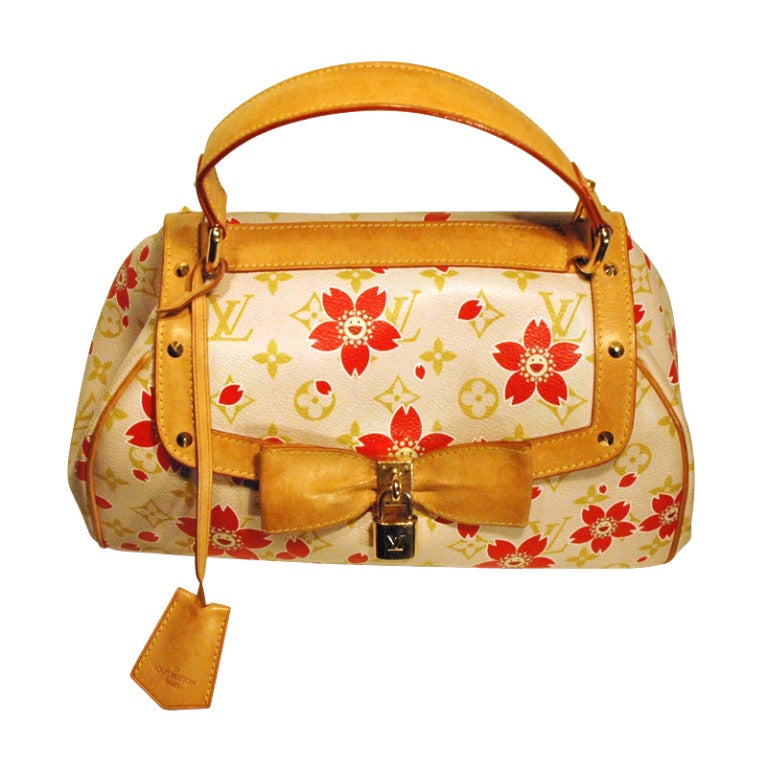 Louis Vuitton 2003 Limited Murakami Pink Cherry Blossom Sac Retro Handbag For Sale