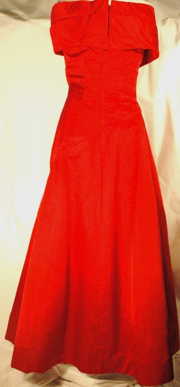 Vintage Arnold Scaasi Boutique Red Off Shoulders Gown Elizabeth Arden The Salon 2