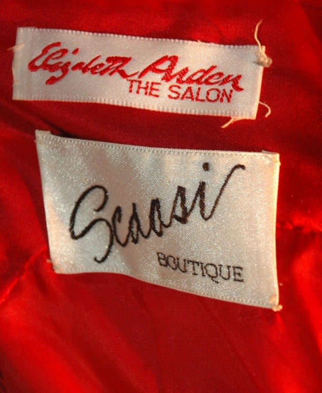 Vintage Arnold Scaasi Boutique Red Off Shoulders Gown Elizabeth Arden The Salon 3