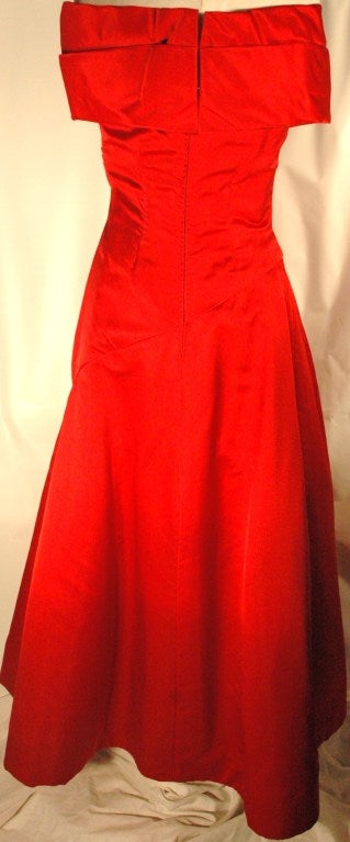 Vintage Arnold Scaasi Boutique Red Off Shoulders Gown Elizabeth Arden The Salon 4
