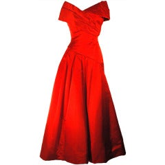 Vintage Arnold Scaasi Boutique Red Off Shoulders Gown Elizabeth Arden The Salon