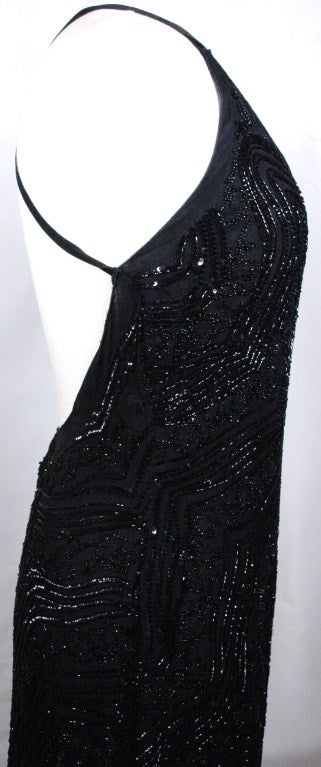 Giorgio Armani Gorgeous Black Beaded Long Evening Gown For Sale 4