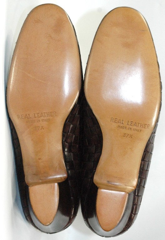 Women's Vintage new Bottega Veneta Brown Leather Woven Boots For Sale