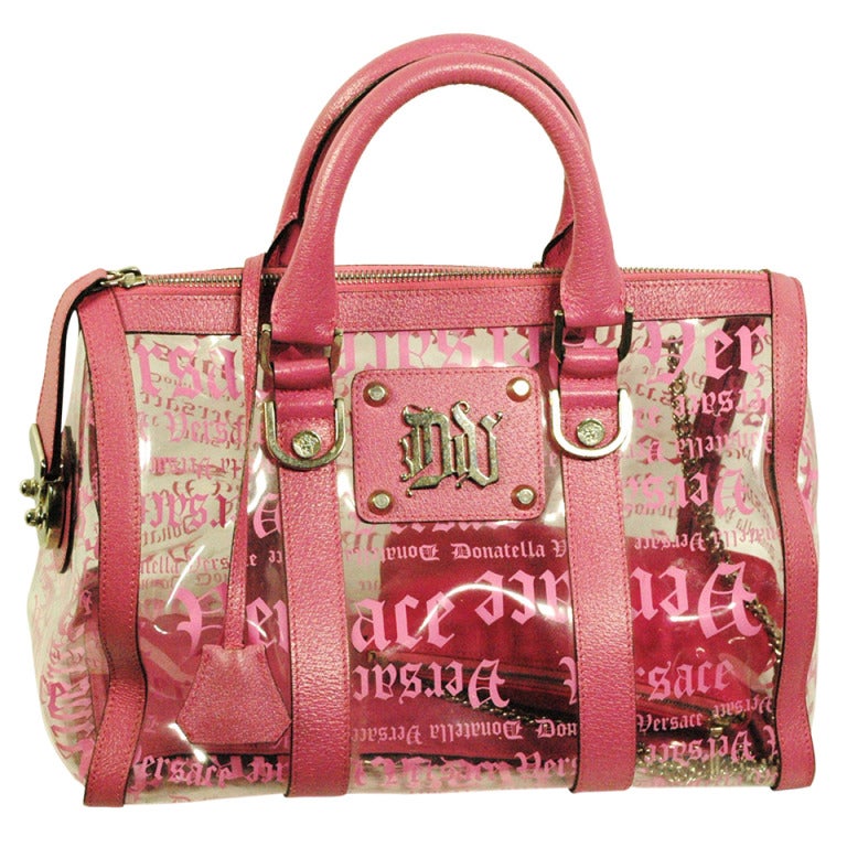Donatella Versace Madonna Pink & Clear Handbag Purse For Sale