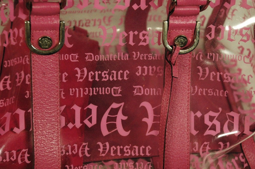 Donatella Versace Madonna Pink & Clear Handbag Purse For Sale 1