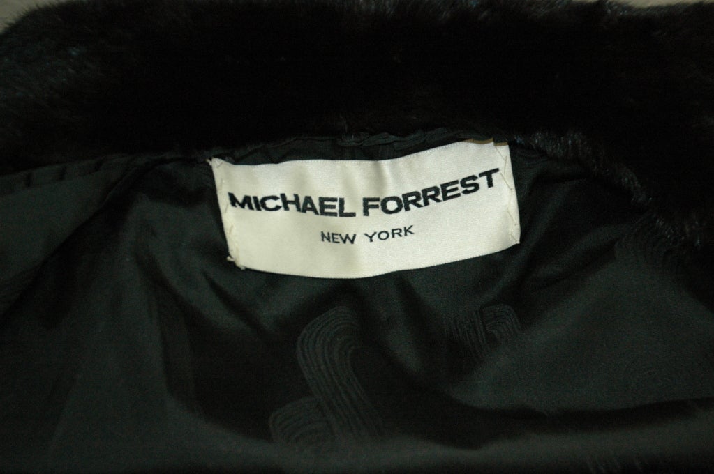 Women's Michael Forrest Black Mink Fur Coat For Sale