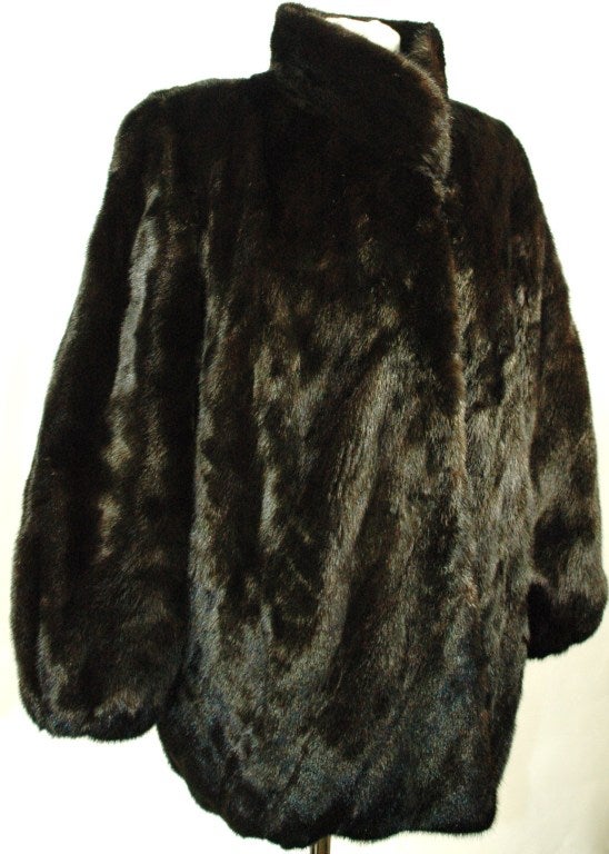 Michael Forrest Black Mink Fur Coat For Sale 4