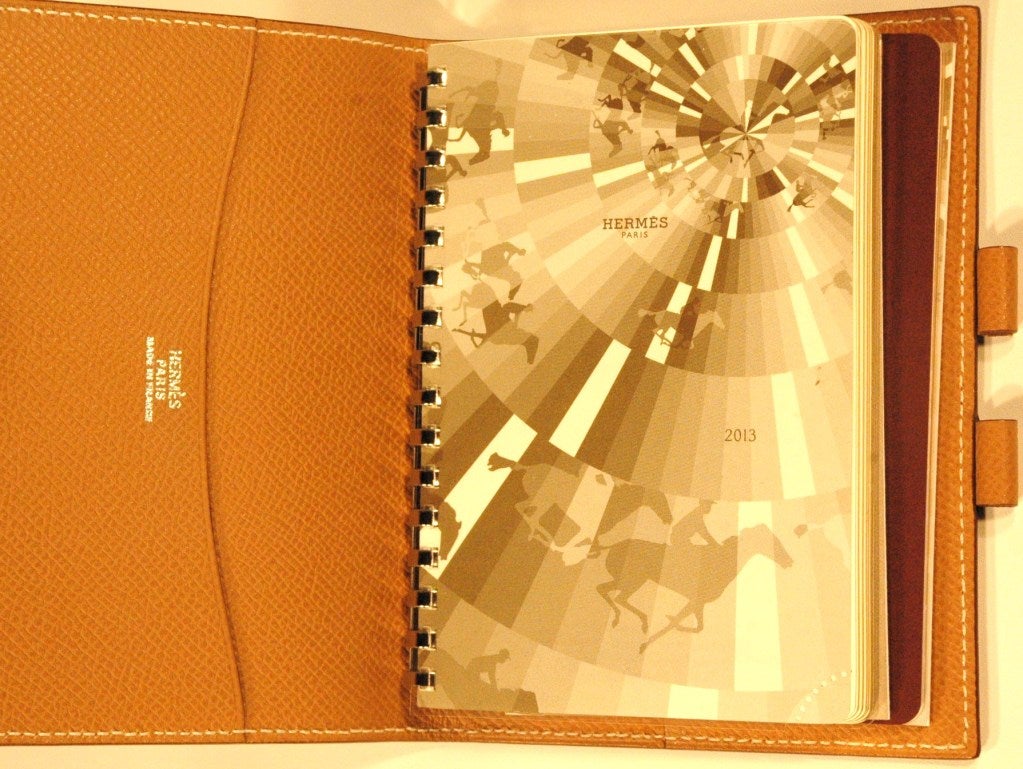 Hermes Tan Leather Date Planner Agenda 2013 Address Book Maps In New Condition In Lake Park, FL