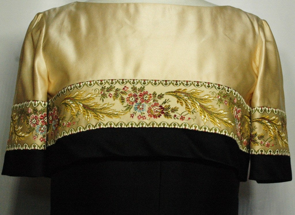 Vintage 1950s Patullo Jo Copeland Embroidered Silk Futuristic Dress