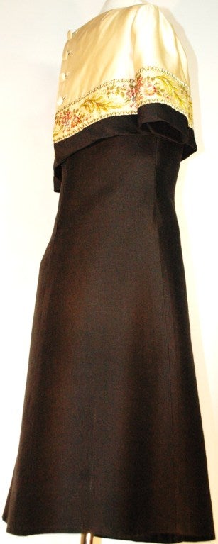 Vintage 1950s Patullo Jo Copeland Embroidered Silk Futuristic Dress For Sale 2