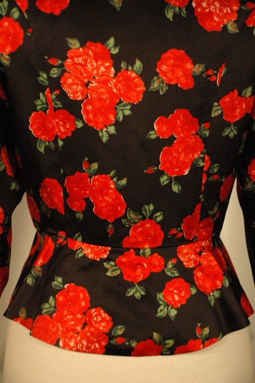 Vintage Yves Saint Laurent Rive Gauche Rare Silk Floral print Gorgeous Top Blouse sz 42 For Sale 2