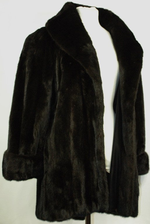 Galanos Black Onyx Mink Fur Coat for Neiman Marcus 4
