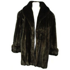 Galanos Black Onyx Mink Fur Coat for Neiman Marcus