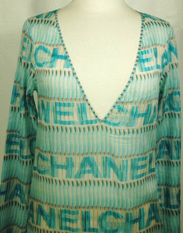 Chanel 2005 Blue Logo Tunnic Top Blouse 4