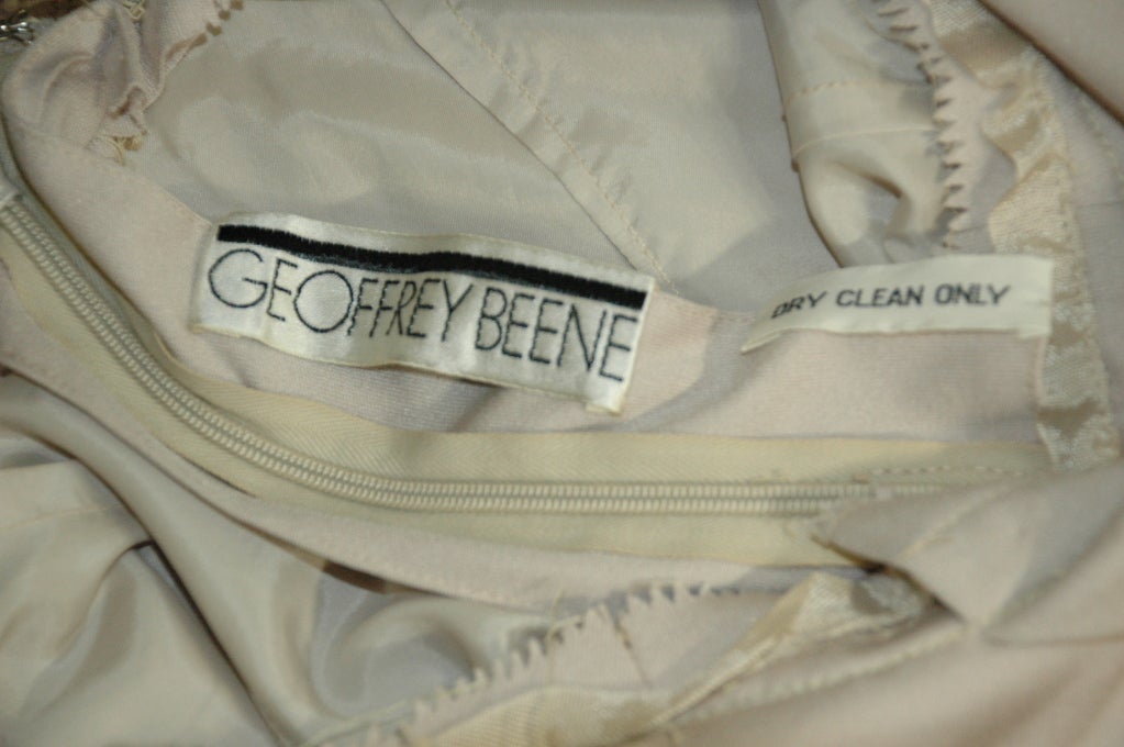 Vintage Geoffrey Beene Silk Jersey Halter Long Dress w Lambskin Belt