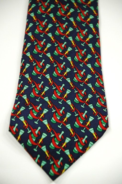 Hermes Rare Mumms ChampagneBottles & Flutes Limited Ed Silk Tie 7469 HA