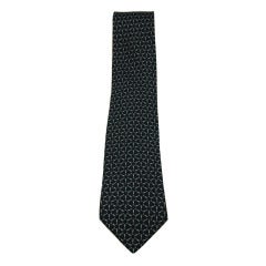Hermes Connected Starburst Navy 
Blue Silk Tie