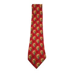Hermes Tropical Trees Silk Tie 7433 HA