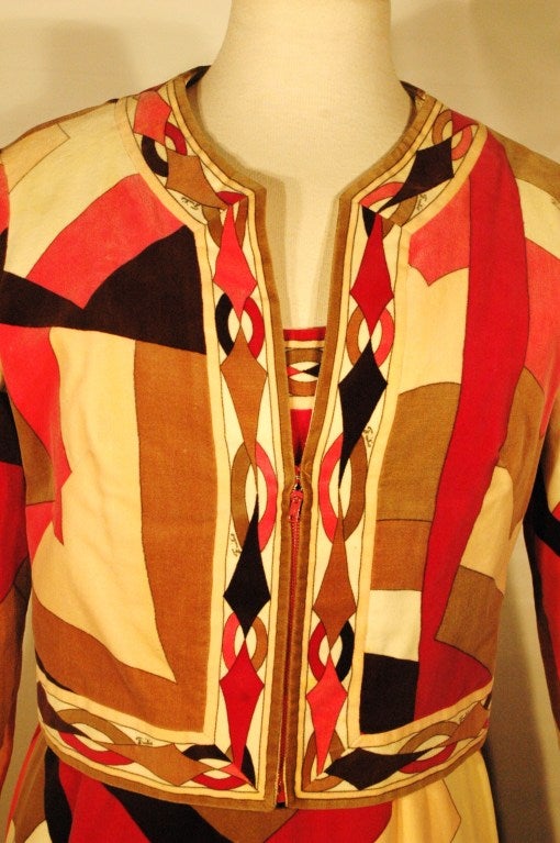 Vintage 1960s Emilio Pucci Jacket & Dress Exclusively for Saks Fifth Avenue sz 14 For Sale 1