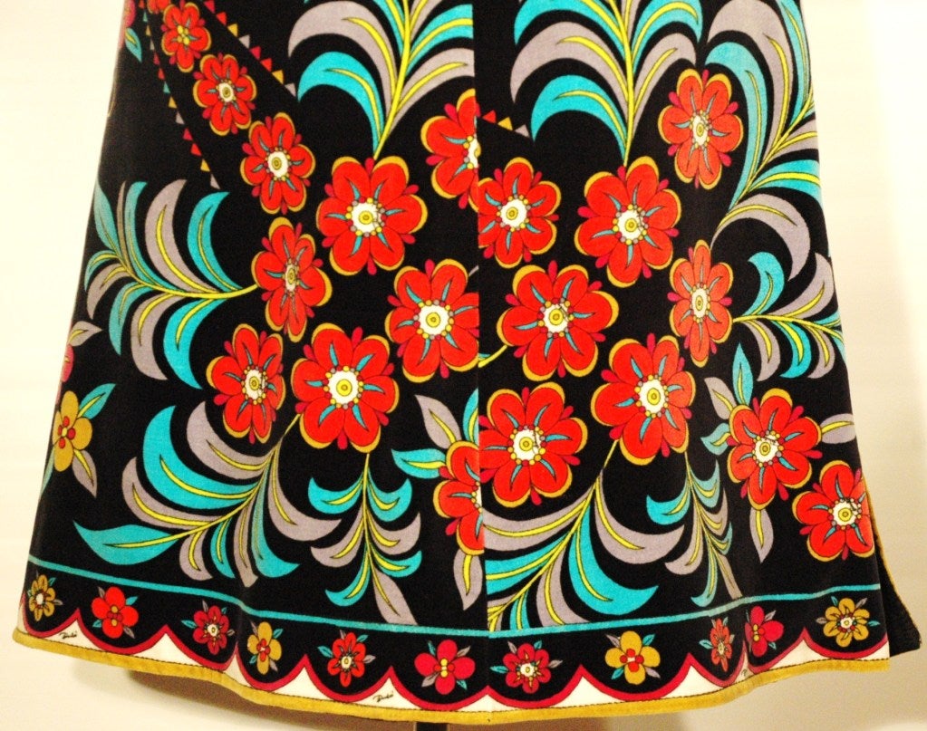 Women's Vintage Emilio Pucci Floral Print Skirt sz 14 For Sale