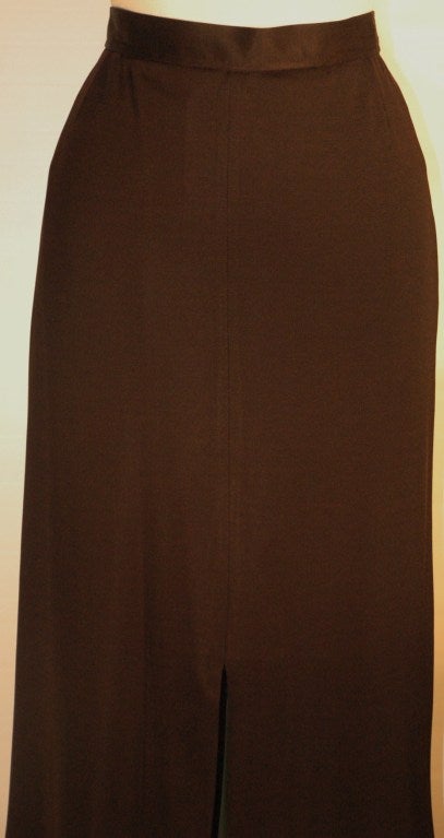 Vintage 1986 Yves Saint Laurent RIve Gauche Black Long Ball Skirt sz 42 In Excellent Condition For Sale In Lake Park, FL